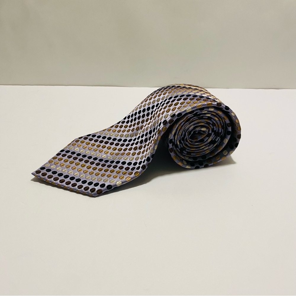 Ferrecci Uomo Sophisicated Men's Polka Dot Tie in Muliti Earth-Toned Sequence